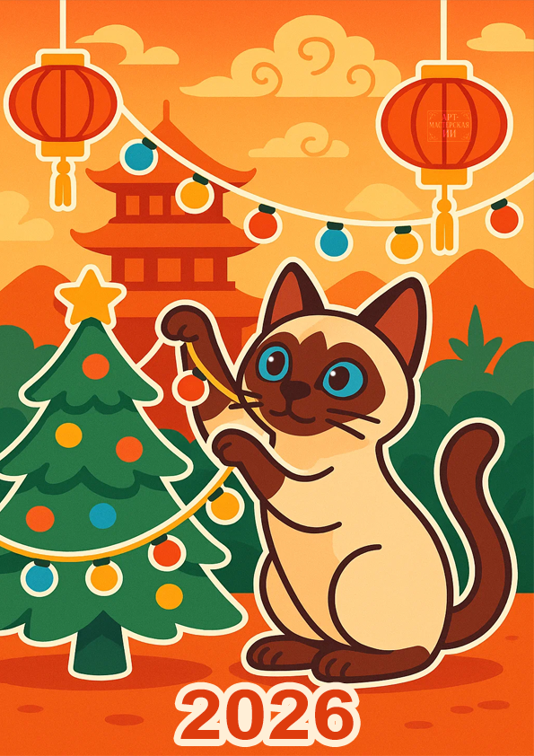 Иллюстрация «Календарь Котики на 2026 год» от «Арт-мастерская ИИ»