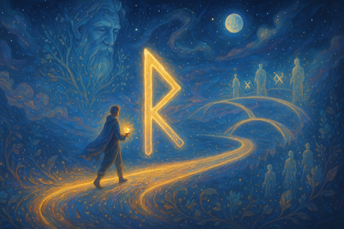 Рунический расклад с Райдо и Гебо: гадание на рунах о дороге судьбы, кармических встречах и союзах, которые ведут к изобилию и поддержке. Послание Рода тем, кто стоит на перекрёстке и ищет знак, в какую сторону сделать следующий шаг.