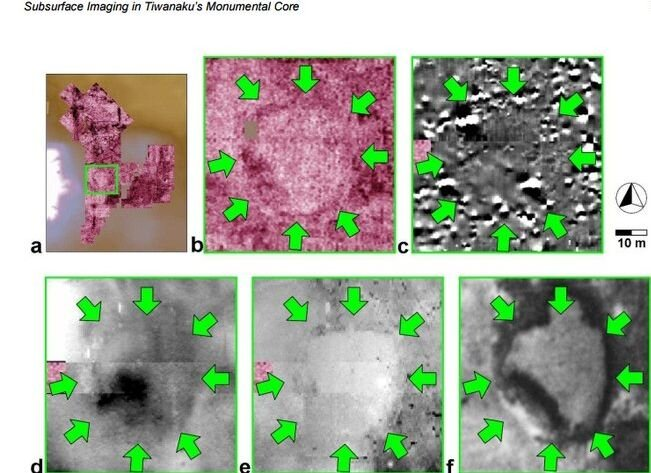 Карта чашеобразной аномалии расположенной к востоку от Акапаны, которая окружена большими блоками из андезита.