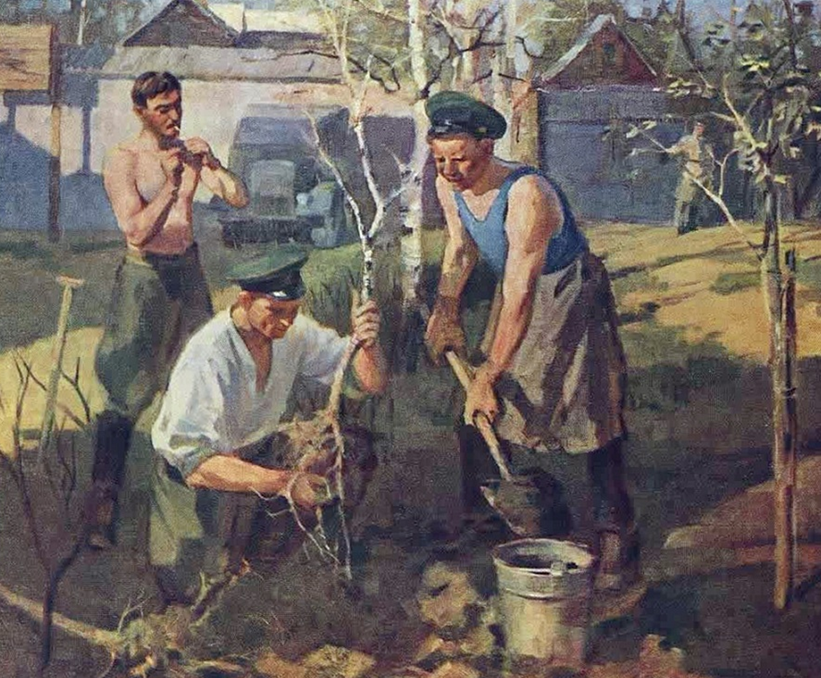 Бабков Сергей Федорович (Россия, 1920—1993) «На пограничной заставе» 1962
(Часовой заставы где-то рядом….)