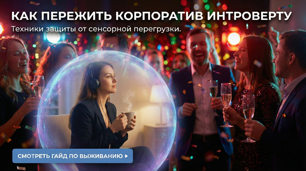 Декабрь — страшное время для интроверта. Череда вечеринок, где надо веселиться, надо общаться и надо быть частью команды.