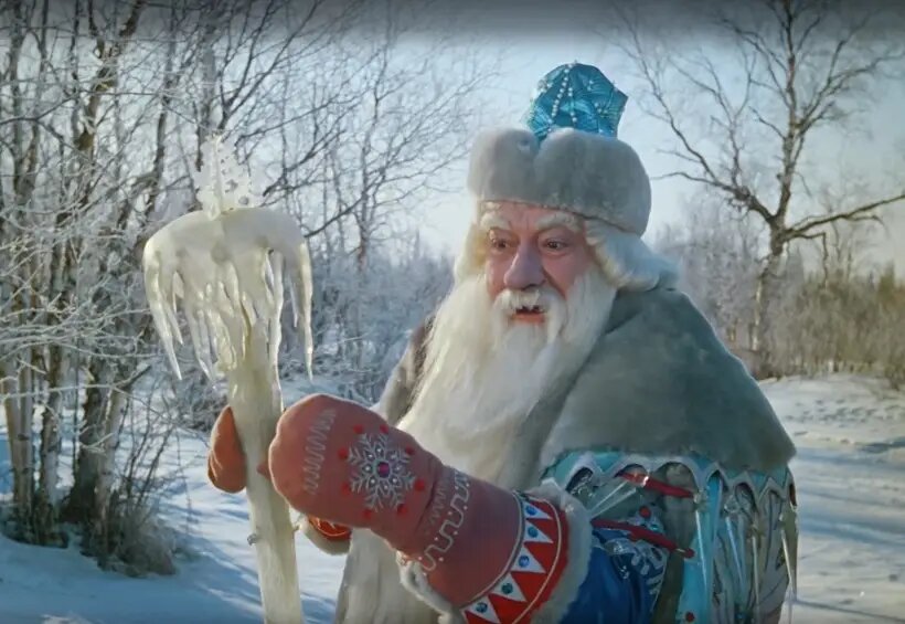    Кадр из фильма "Морозко" (реж. Александр Роу, в роли Морозко - актер Александр Хвыля, 1964 г.)