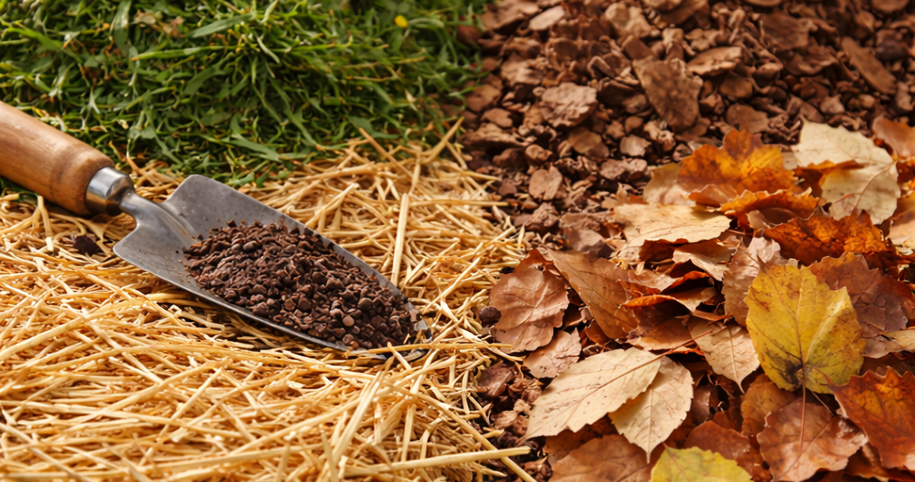 Какой мульчей пользоваться — травой, корой, соломой или листьями?
