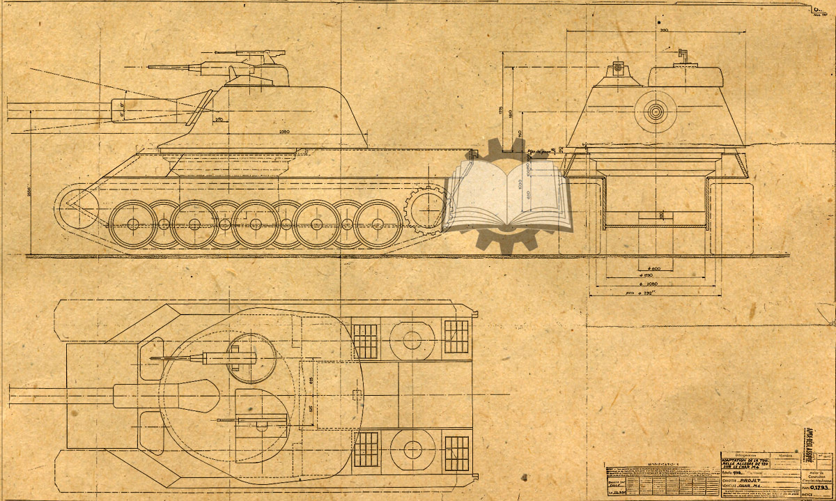 AMX M4 с "облегченной" башней, проект сентября 1950 года.