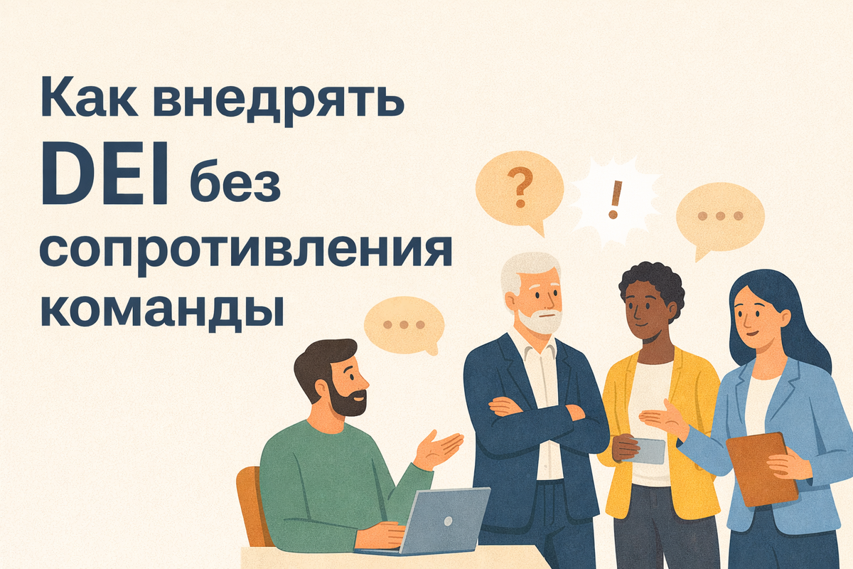 Как внедрять DEI в компании без сопротивления сотрудников и руководителей. Практичные шаги, ошибки HR и рабочие подходы к инклюзии в российских реалиях.