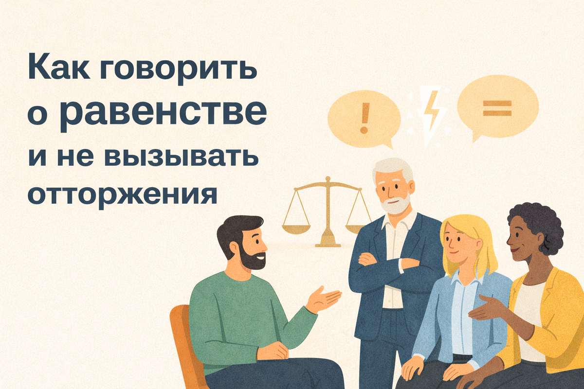 Как говорить о равенстве в компании без раздражения и сопротивления сотрудников. Практичные формулировки, ошибки HR и рабочие подходы к коммуникациям в российских компаниях.