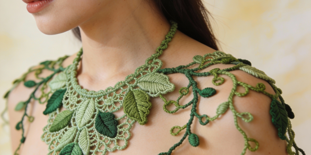 Вязаное ожерелье к новому году: чарующие мотивы крючком для праздничного образа