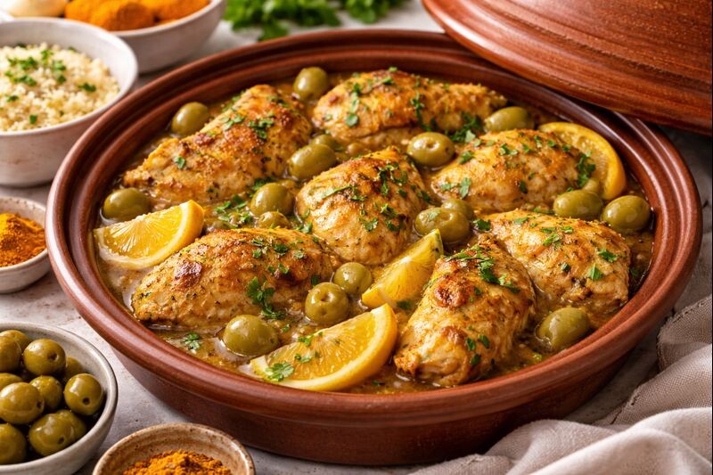 Тажин с курицей и лимонами.