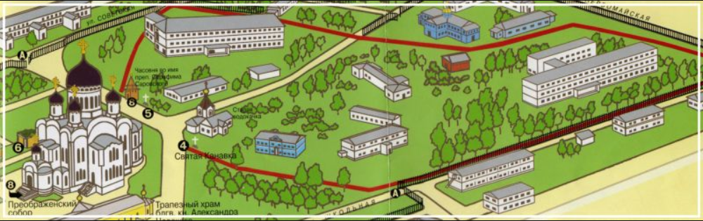 Красным цветом на схеме показана траектория Канавки