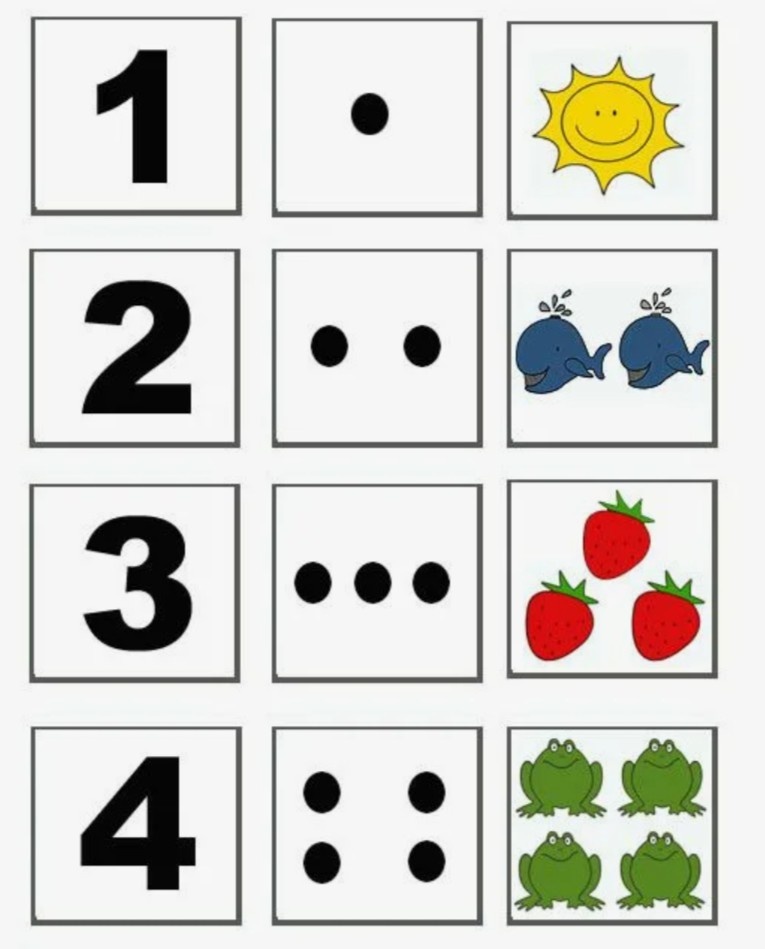 Примеры наглядных заданий для обучения счёту. Фото из открытых источников.