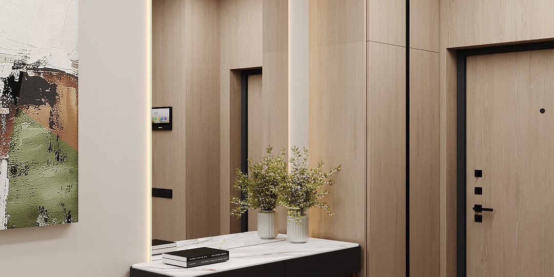 Когда пространство работает на вас: кабинет и холл в проекте квартиры 120 м² в ЖК «Ривер Парк»