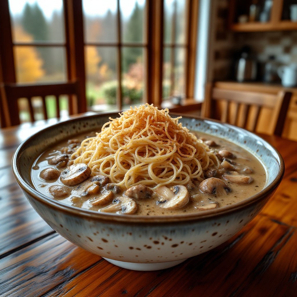 Грибной суп с вермишелью