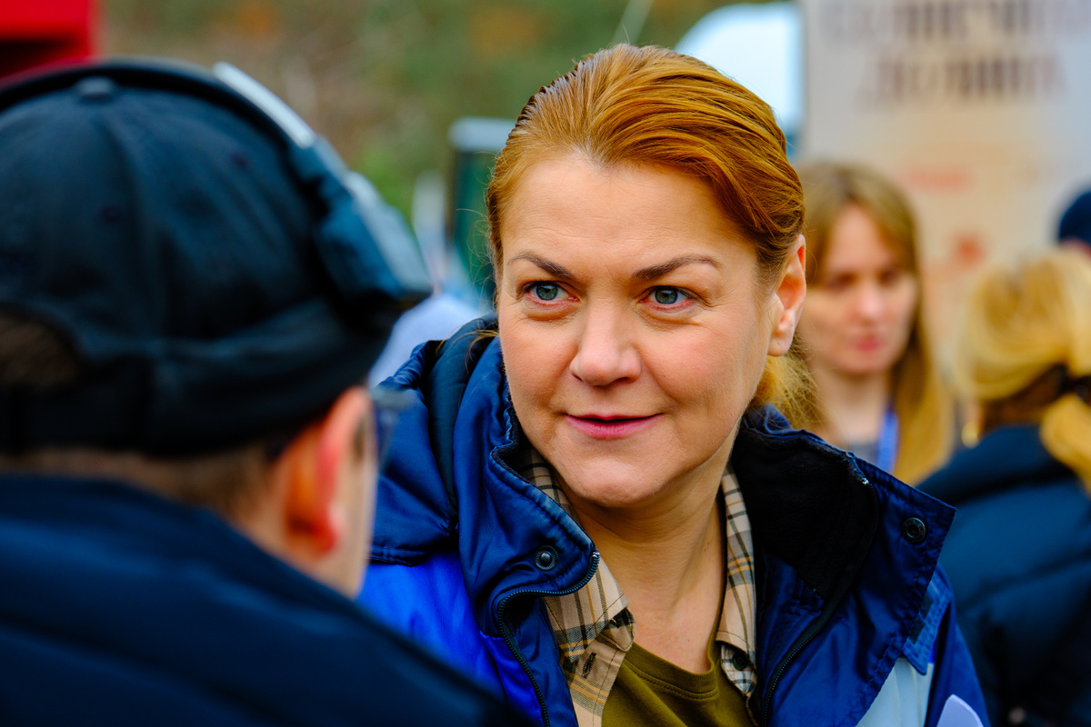 Анна Уколова на съёмках сериала «Дальнобойщица» // Фото: пресс-служба арт-кластера «Таврида»