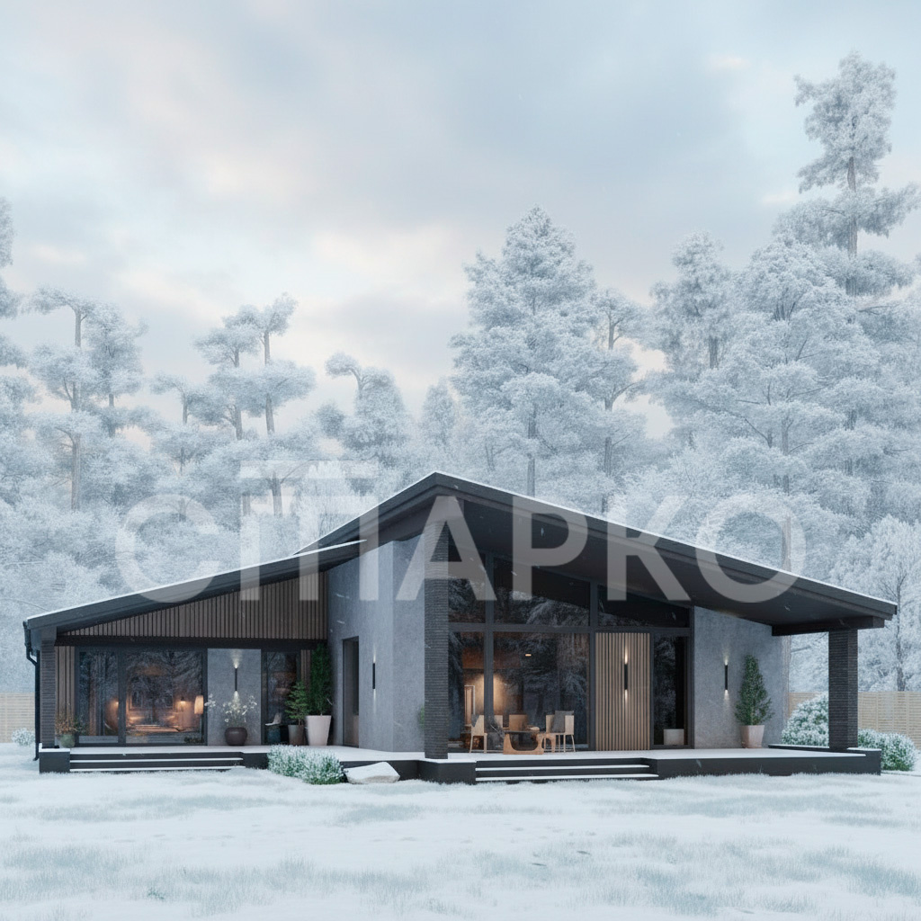 Проект дома в стиле шале.