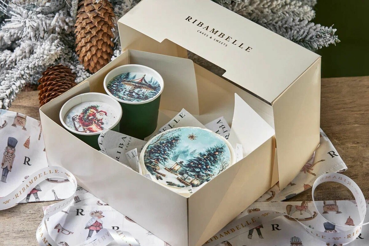 Набор бенто-торт и Cake to go «Заснеженный пейзаж» от Bankatering за 4 100 ₽