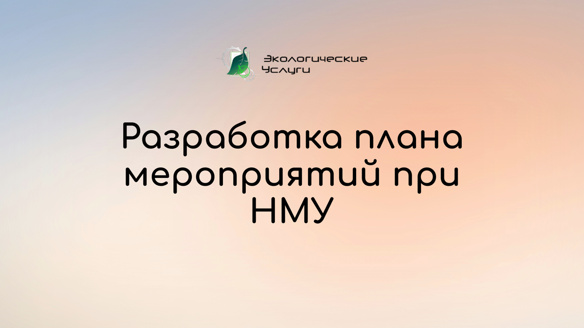 Разработка плана мероприятий при НМУ (Неблагоприятных Метеорологических Условиях)