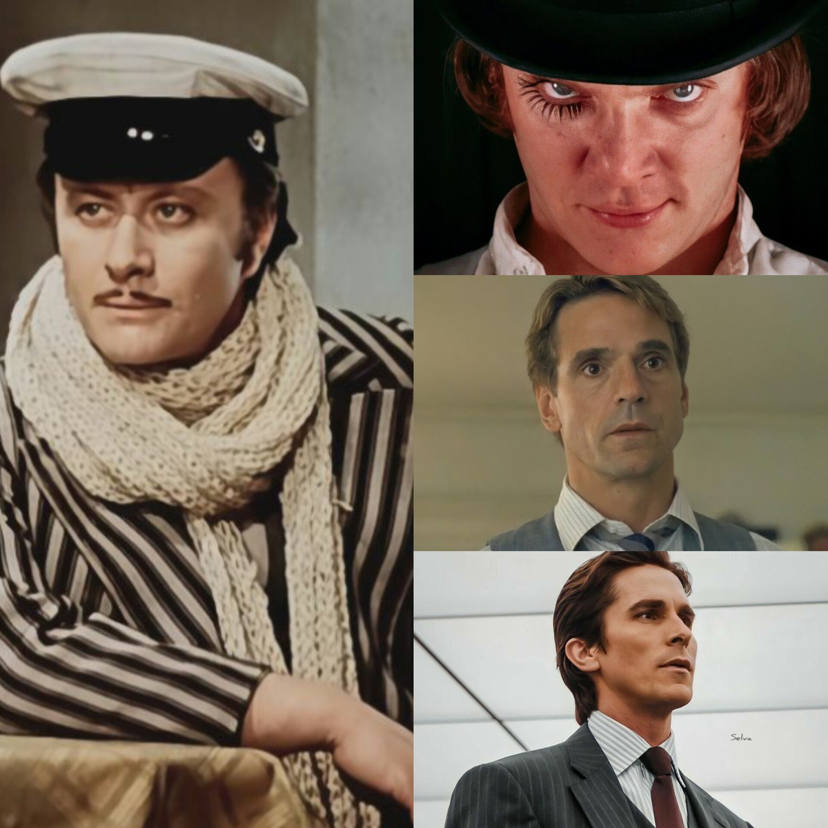 Остап Бендер, Патрик Бэйтман, Гумберт Гумберт, Алекс ДеЛардж (фото взяты из Pinterest) 