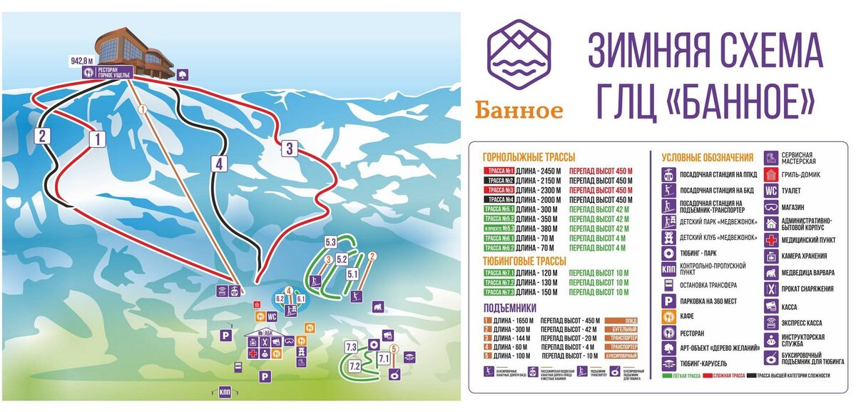 Зимняя схема ГЛЦ Банное взята с официального сайта