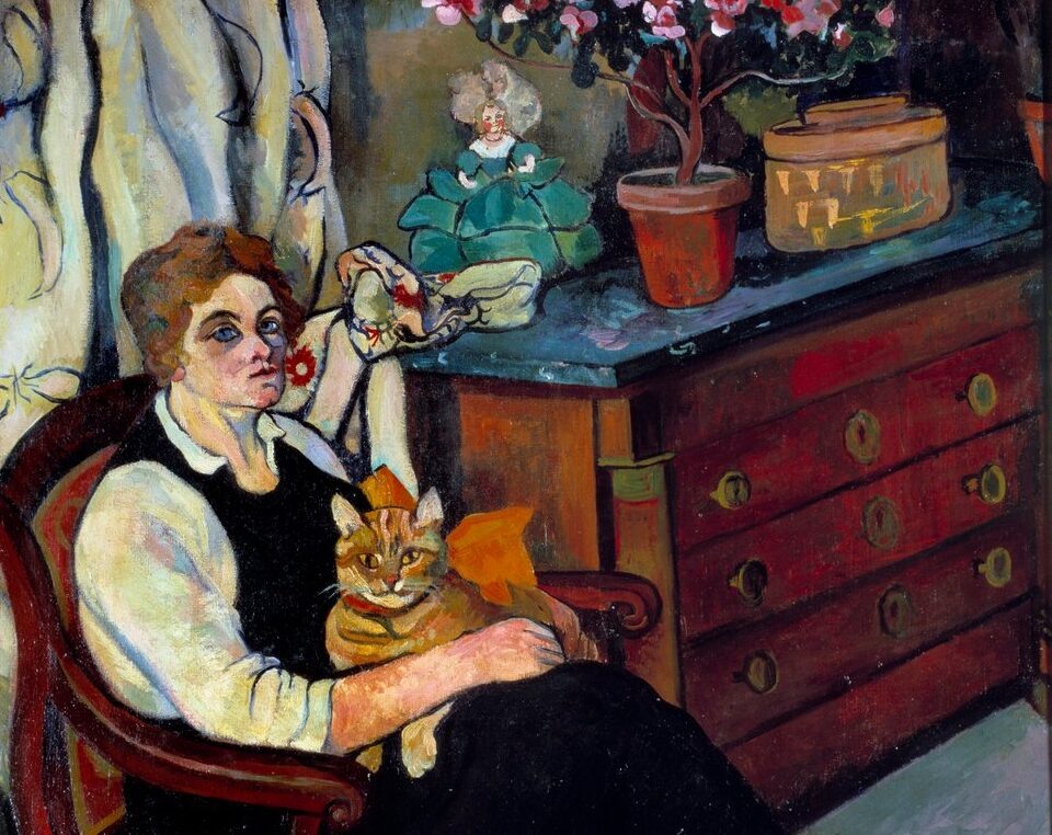 Сюзанна Валадон – «Портрет Мадам Лили Уолтон с Рамину», 1912 год, Музей Изящных Искусств (Лимож, Франция)