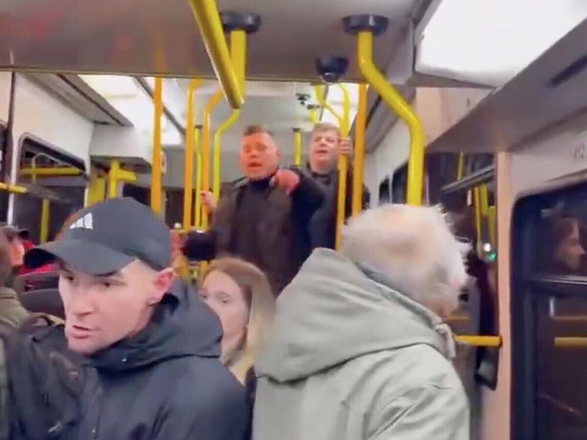    Кадр видео конфликта поляков с украинцами в Познани