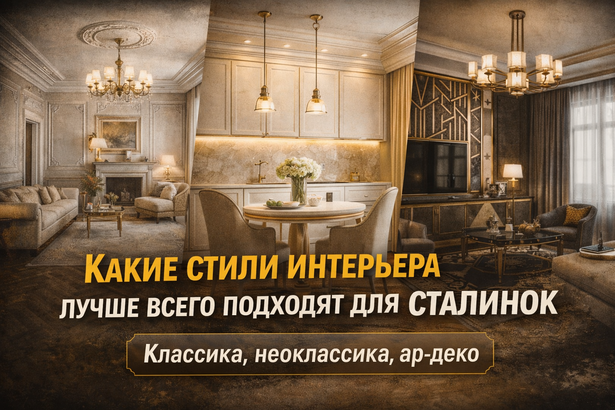 Какие стили интерьера квартиры лучше всего подходят для сталинок 