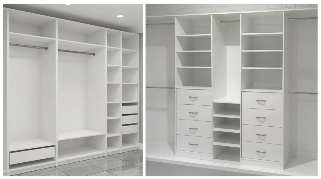 Прямые гардеробные из ЛДСП