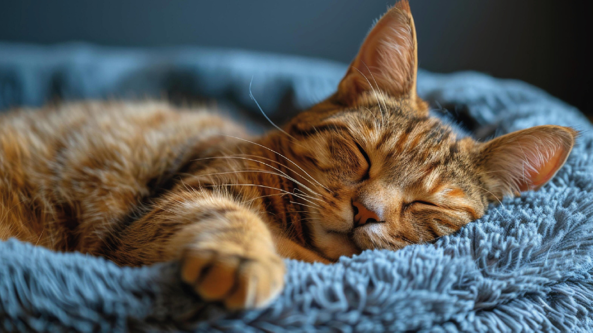 Кошка спит в лежанке. Фото - Vecteezy.com.