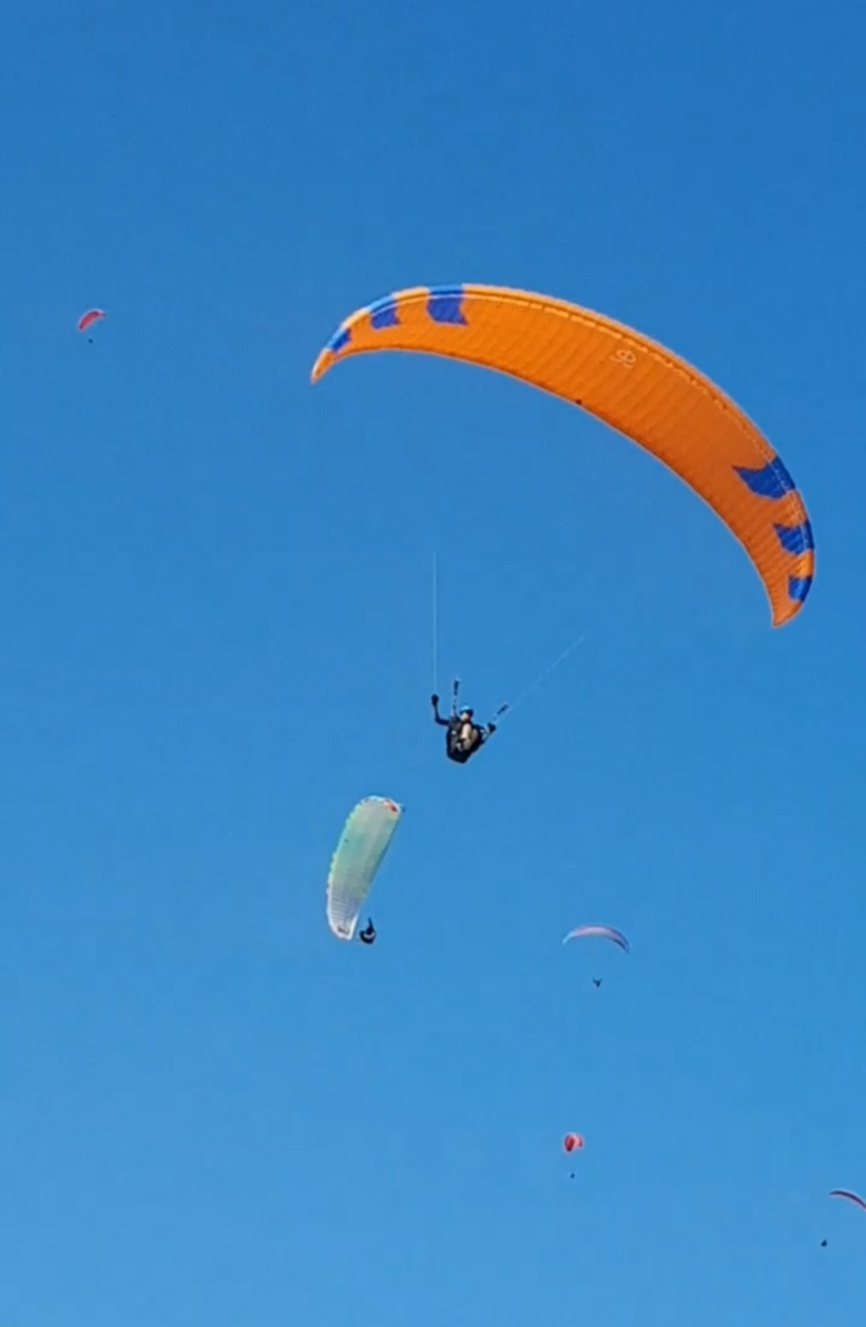 Парапланеристы в небе. Фото автора статьи.