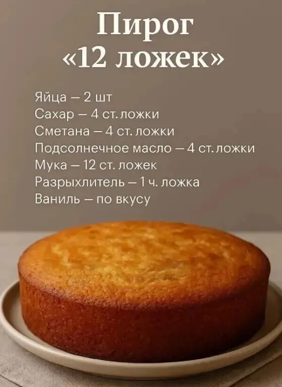 классический набор продуктов для итальянского пирога "12 Ложек"
