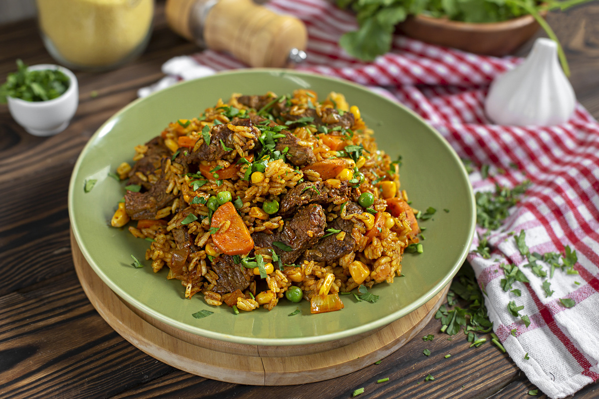 Рецепт Али-Бабы и 40 разбойников — плов с говядиной и кукурузой