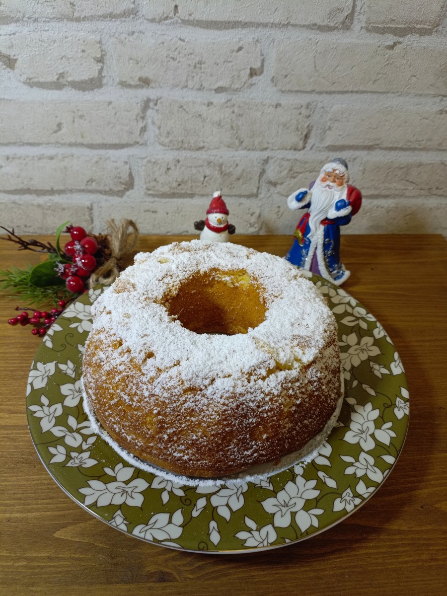 Рождественский кекс с мандаринами. Фото автора 