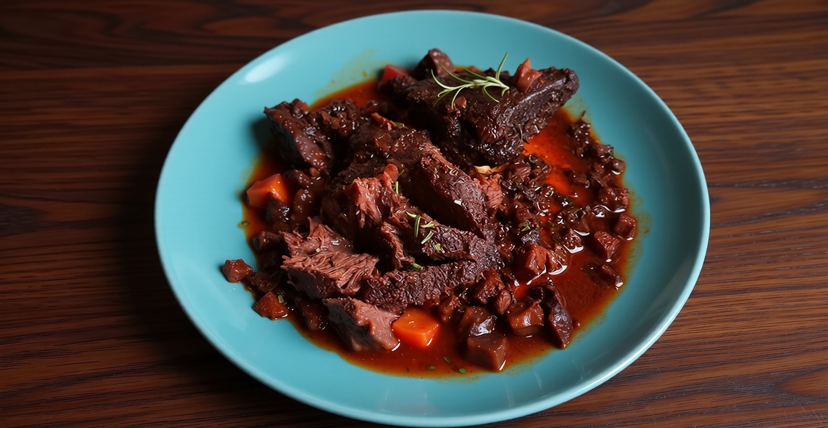 Говяжья щека су-вид в красном вине