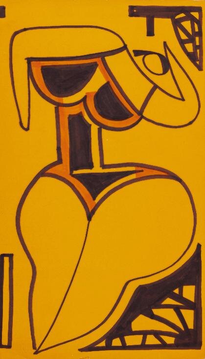 Без названия, 1960-е гг., материалы: бумага, смешанная техника, размеры: 45 х 26 см. Источник: https://vladey.net