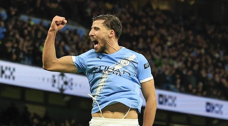 , фото: Pro Sports Images📷Рубен Диаш (3) из «Манчестер Сити» празднует гол, сделав счет 1:0 в матче Премьер-лиги между «Манчестер Сити» и «Сандерлендом» на стадионе «Этихад», Манчестер, Англия, 6 декабря 2025 года