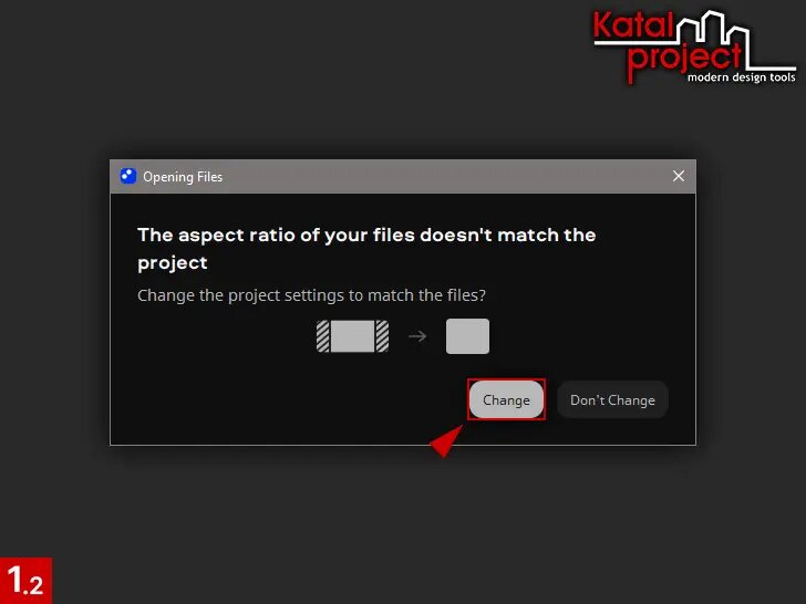 Окно Opening Files (Добавление файлов) с вопросом Change the project settings to match the files? (Изменить настройки проекта?)