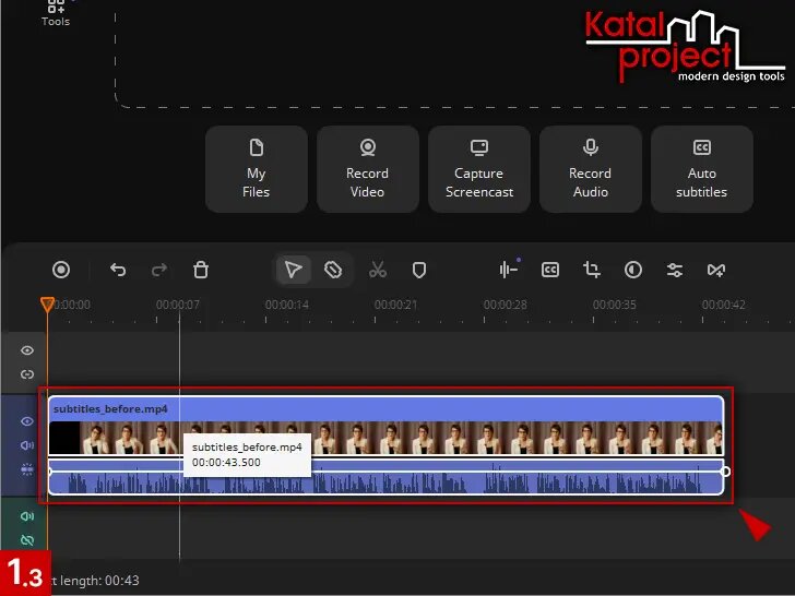 Клип subtitles_before.mp4 на видеодорожке