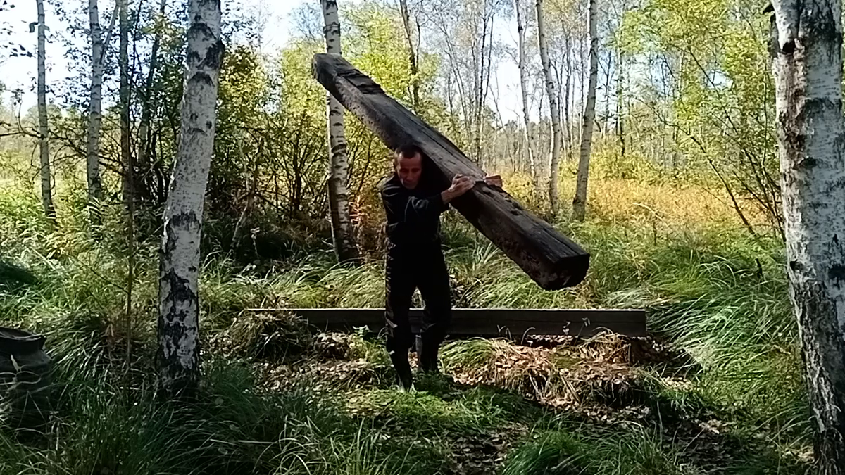 Тренировка со шпалой 100кг.