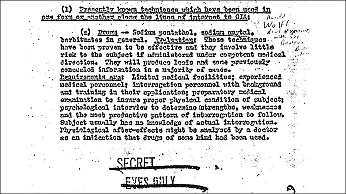 2. ЦРУ указывает на эффективность использования психотропных препаратов. Источник изображения: NSARCHIVE.GWU.EDU