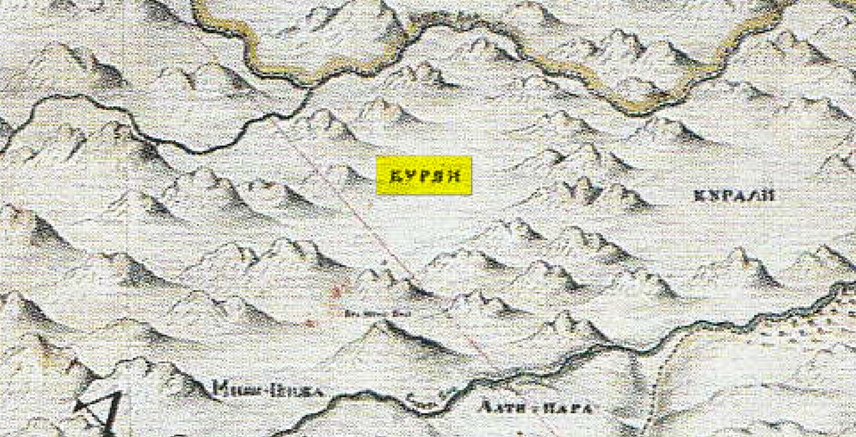 На фото: Куреи__Карта демаркации российско-османской границы в Восточном Закавказье в 20-е гг. XVIII в.