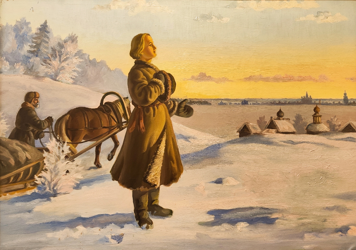 Прощание М.В. Ломоносова с родиной. Художник не известен