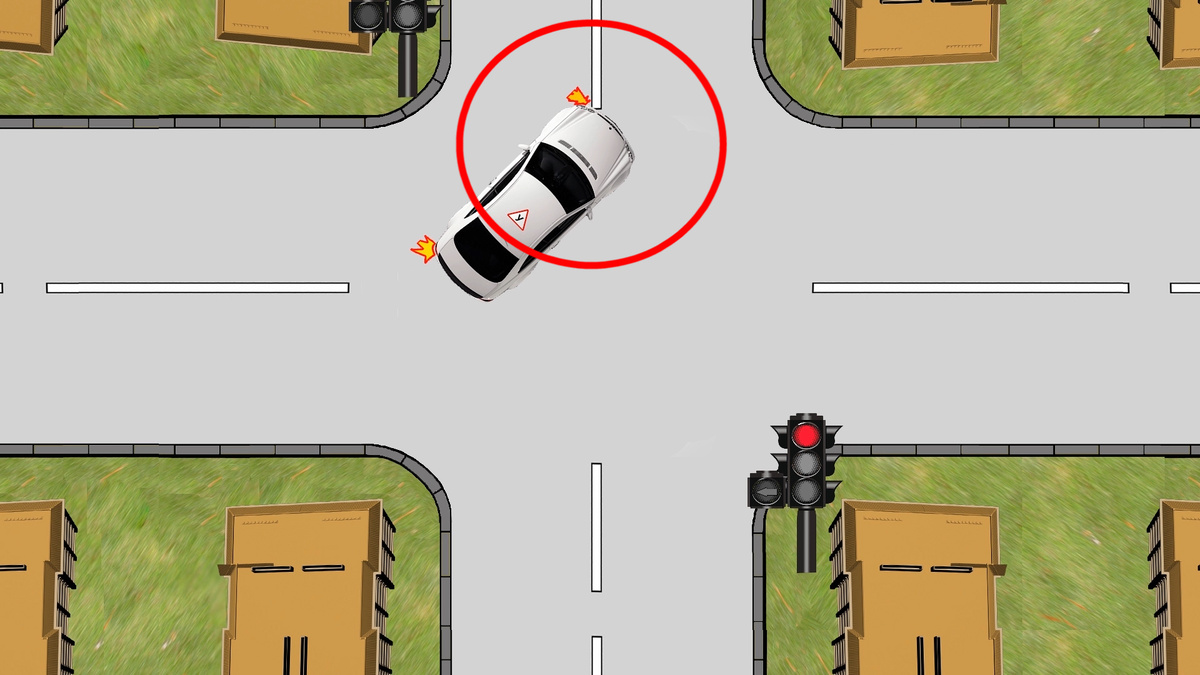 После левого поворота недостаточно четкая траектория и наезд на такую же линию разметки.