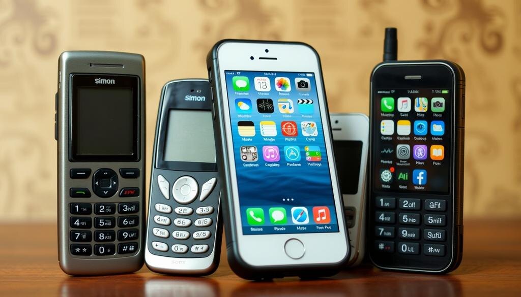    Изображение первых смартфонов и их эволюции