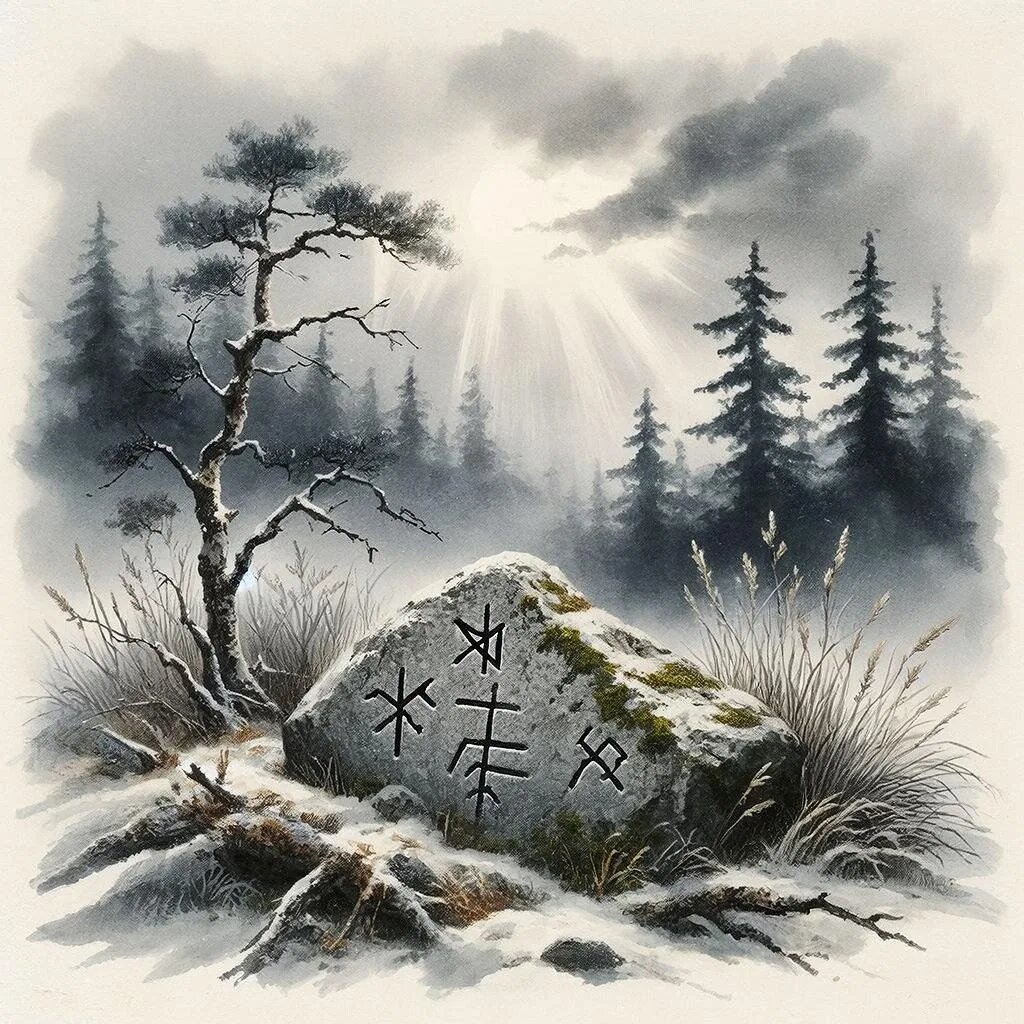 Руны. Иллюстрация сгенерирована нейросетью