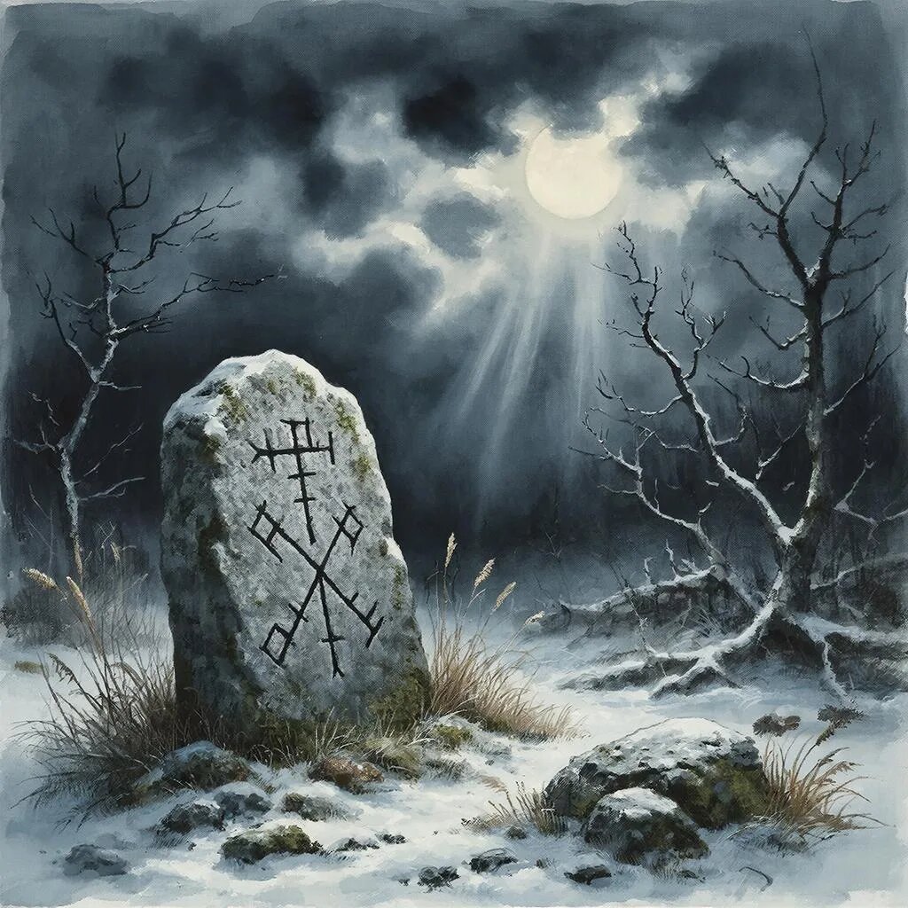 Руны. Иллюстрация сгенерирована нейросетью