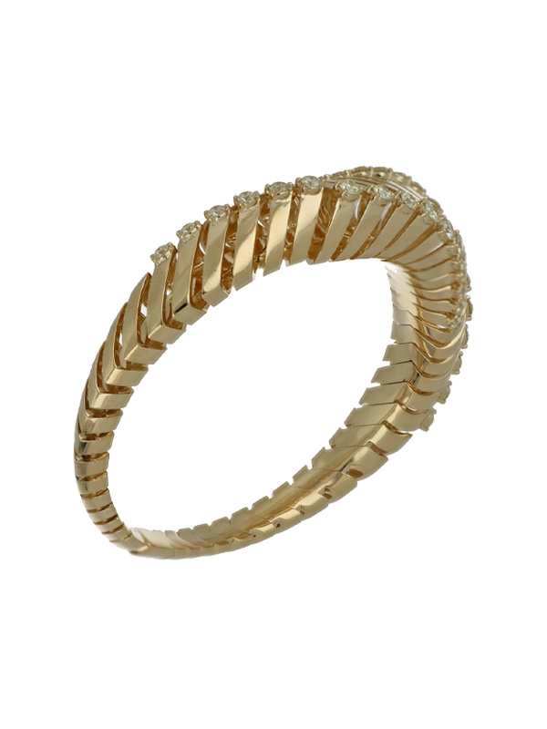 Браслет FerriFirenze Soffio из желтого золота с бриллиантами