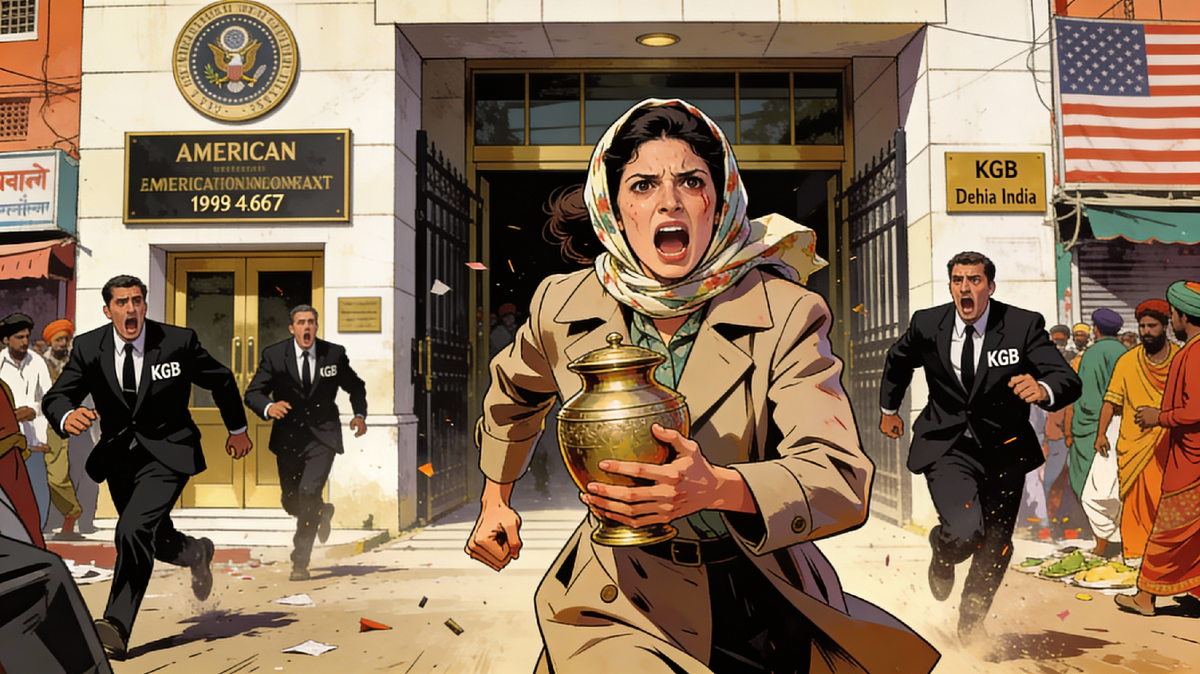 Светлана Аллилуева врывается в американское посольство Нью-Дели, март 1967