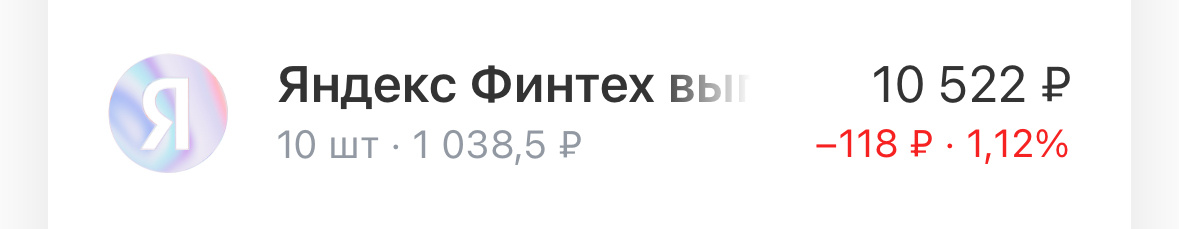 Падение облигации в моменте