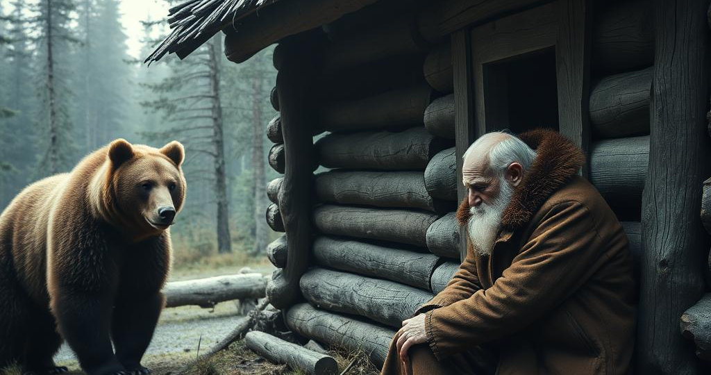 ОТШЕЛЬНИК В ТАЁЖНОЙ ИЗБУШКЕ...