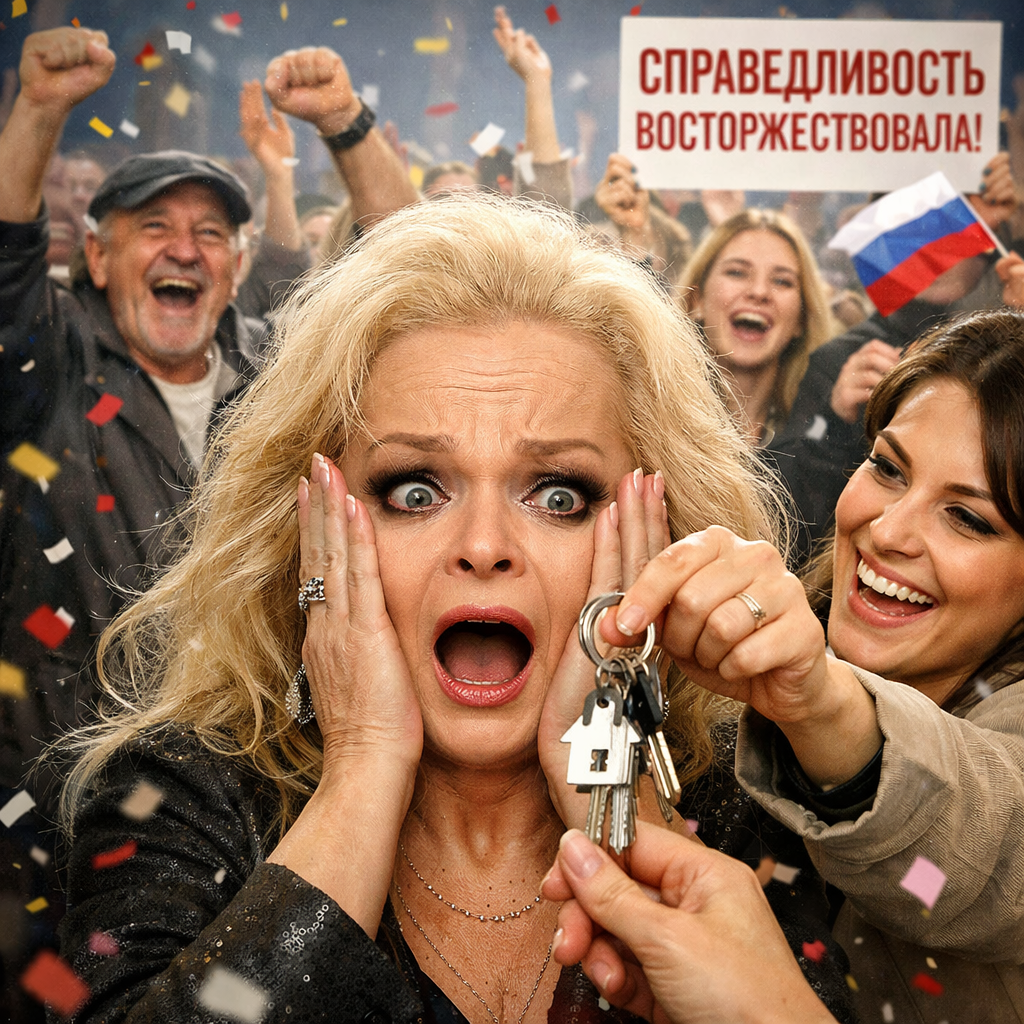 Лурье радостно забирает ключики от квартиры у народной артистки. 