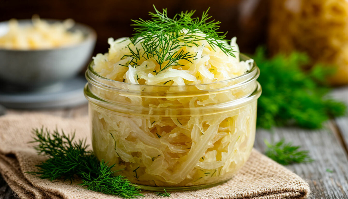 Простая квашеная капуста домашнего приготовления, источник полезных бактерий и витамина С